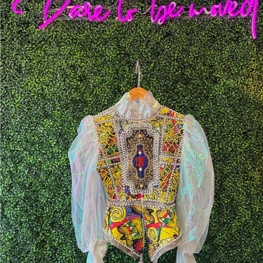 Vibrant Embellished Women's Blouse